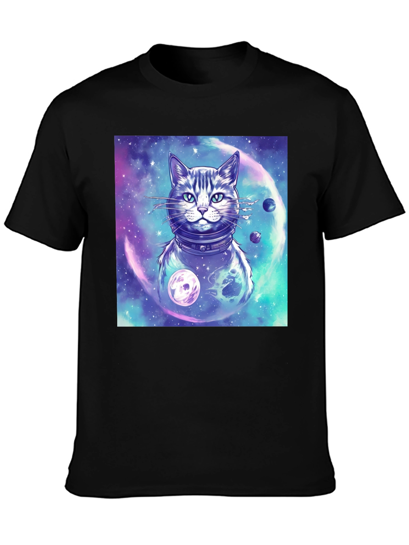 Cosmic Cat T-Shirt - Galaxy Space Adventure