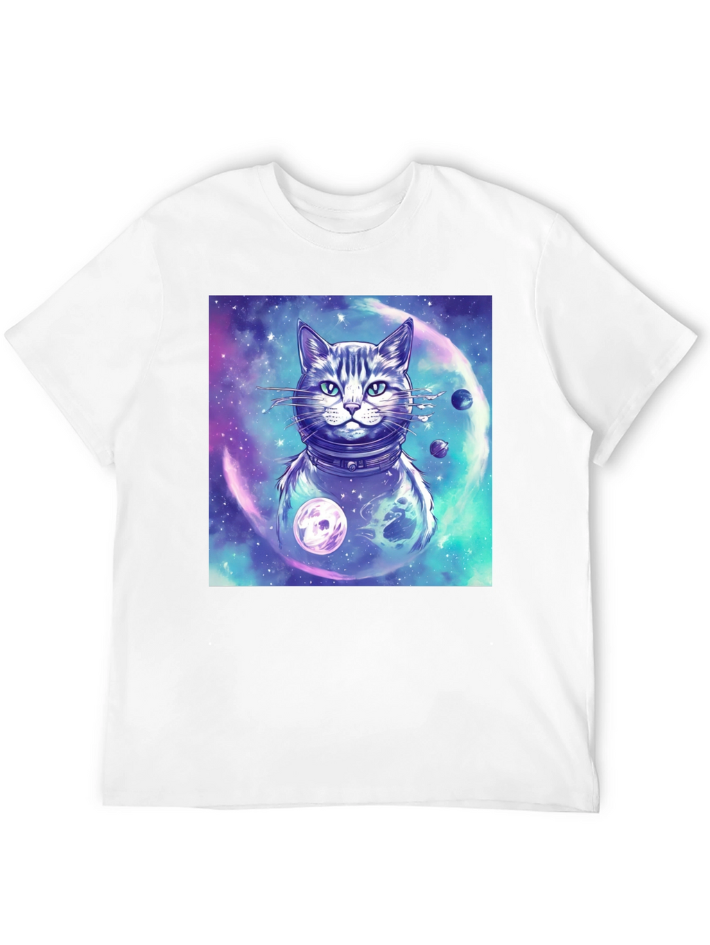 Cosmic Cat T-Shirt - Galaxy Space Adventure