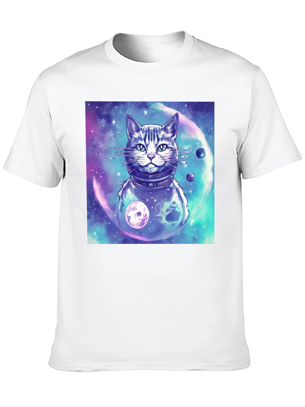Cosmic Cat T-Shirt - Galaxy Space Adventure