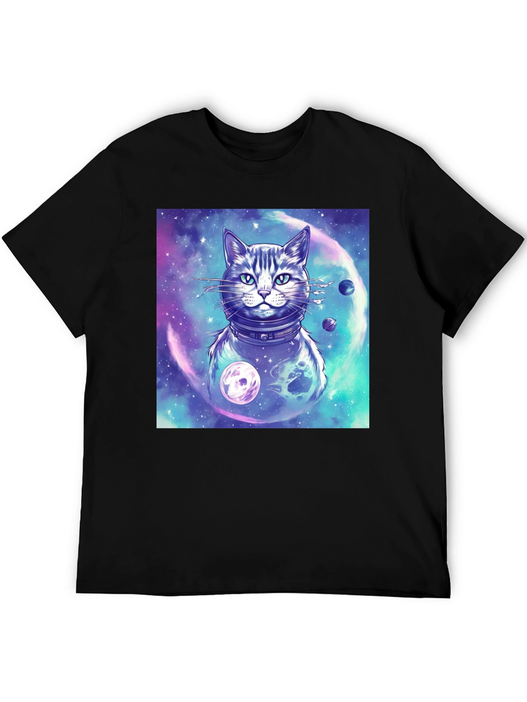 Cosmic Cat T-Shirt - Galaxy Space Adventure