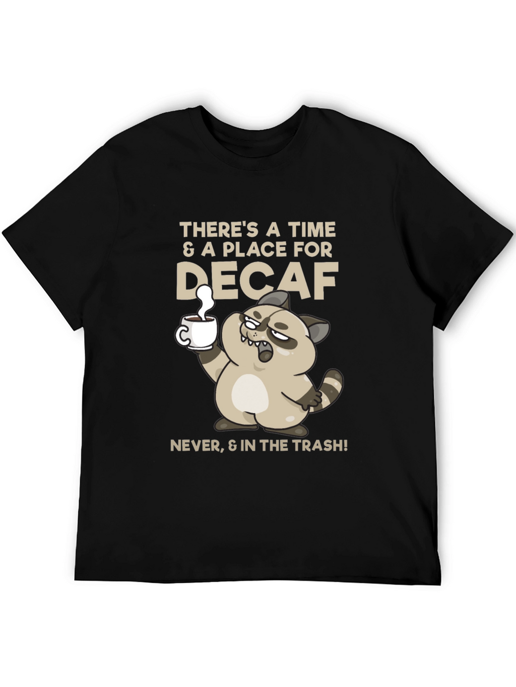 Funny Decaf Coffee Racoon T-Shirt