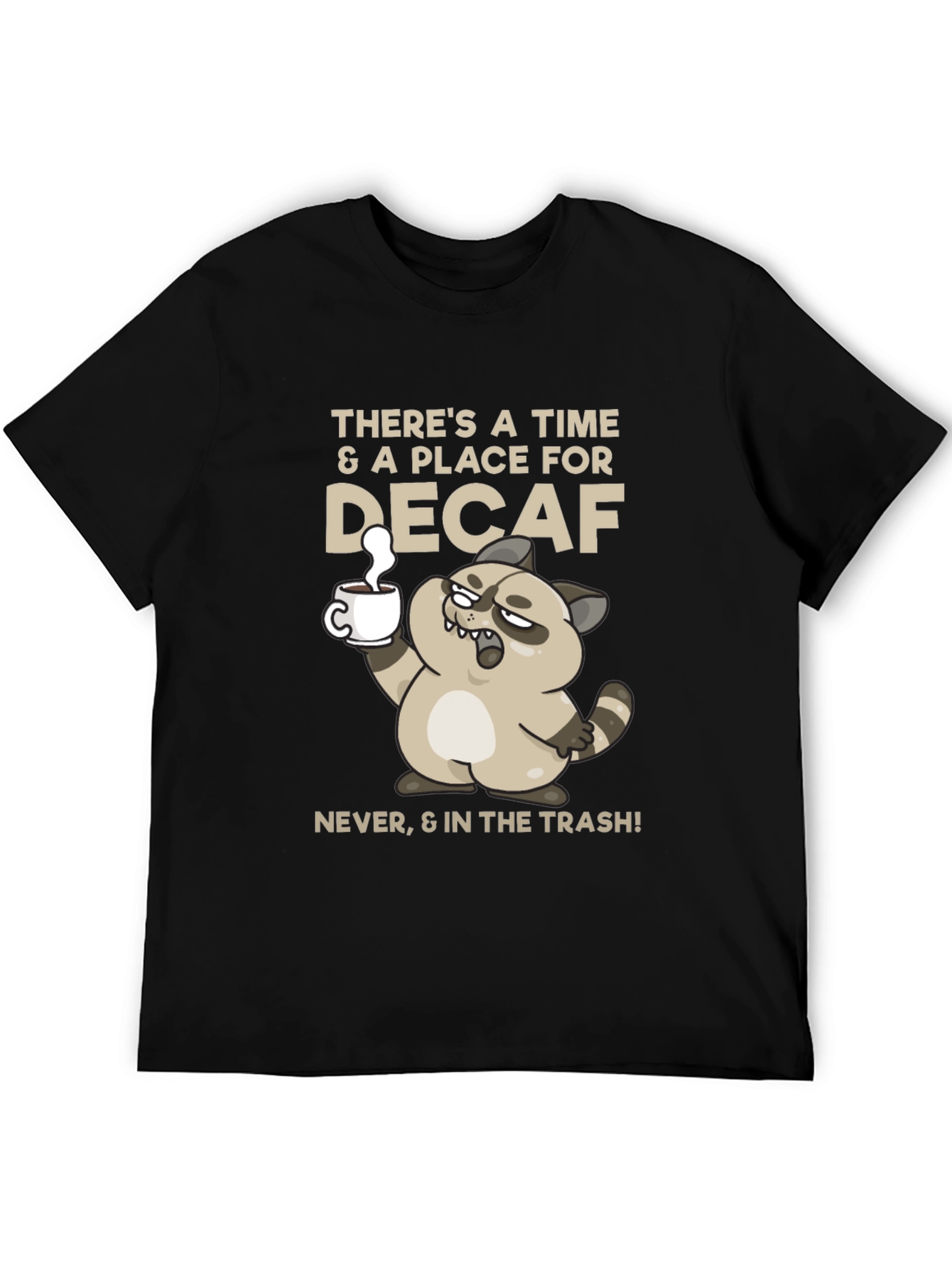Funny Decaf Coffee Racoon T-Shirt