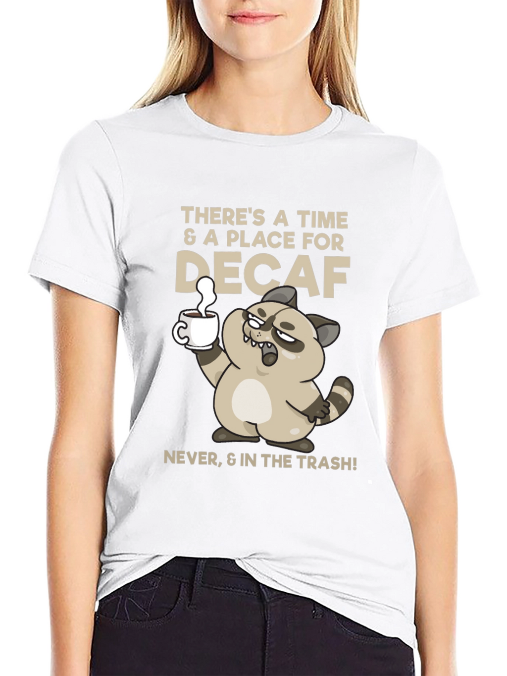 Funny Decaf Coffee Racoon T-Shirt