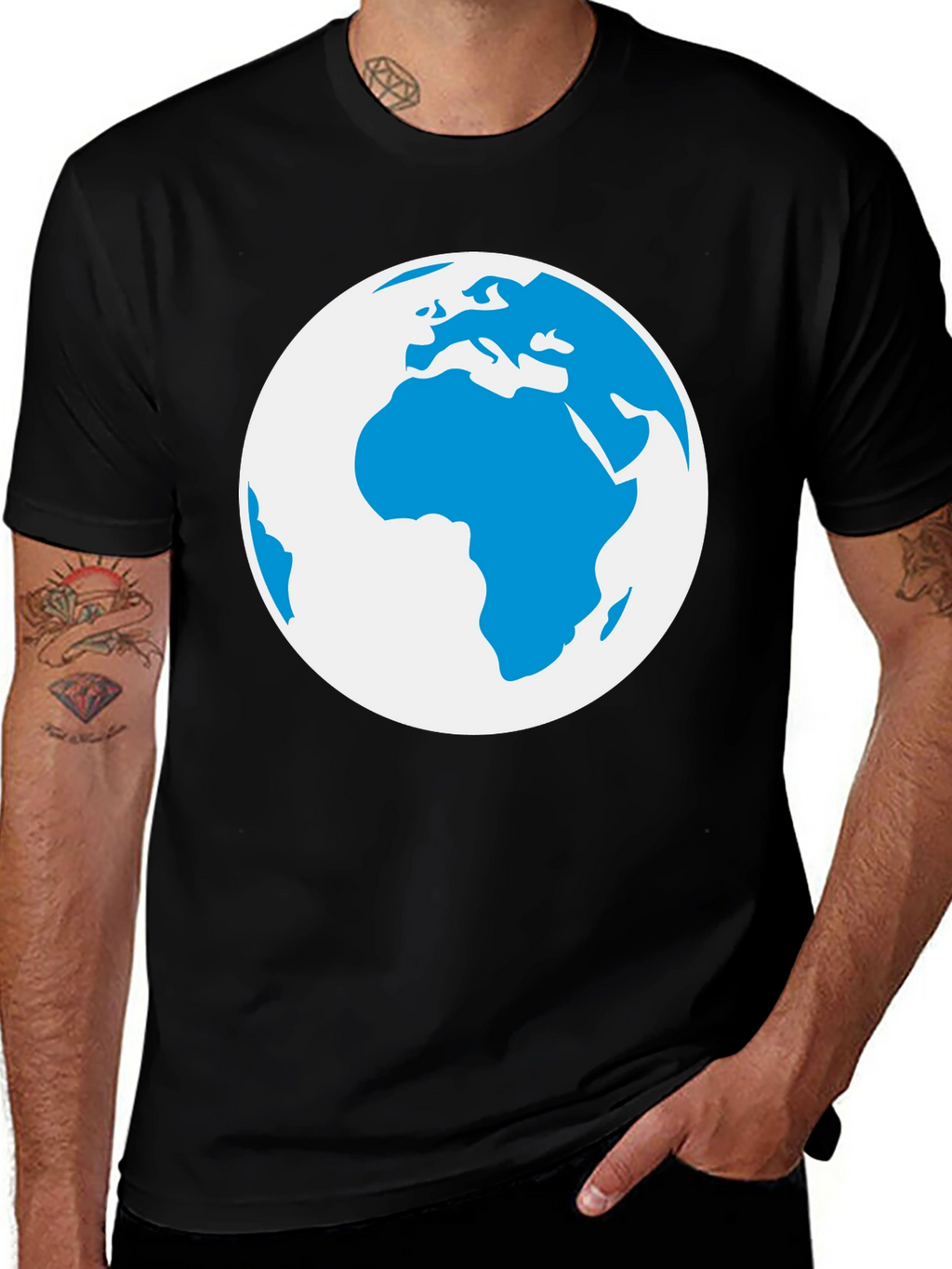 Globe Graphic Black T-Shirt