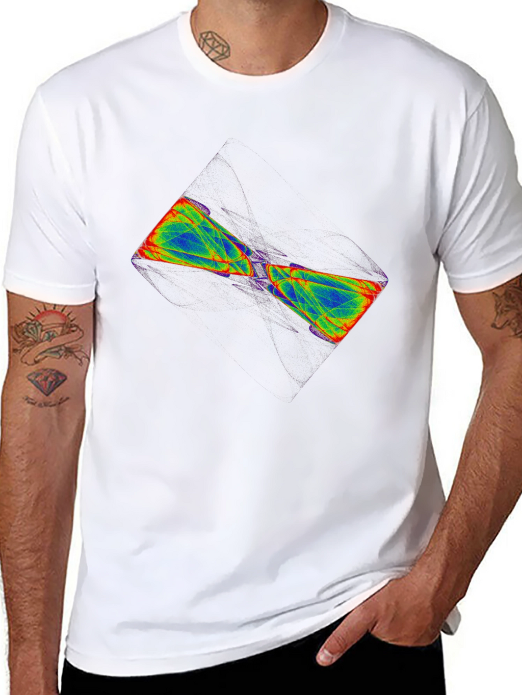 Abstract Hourglass Graphic Tee - Black