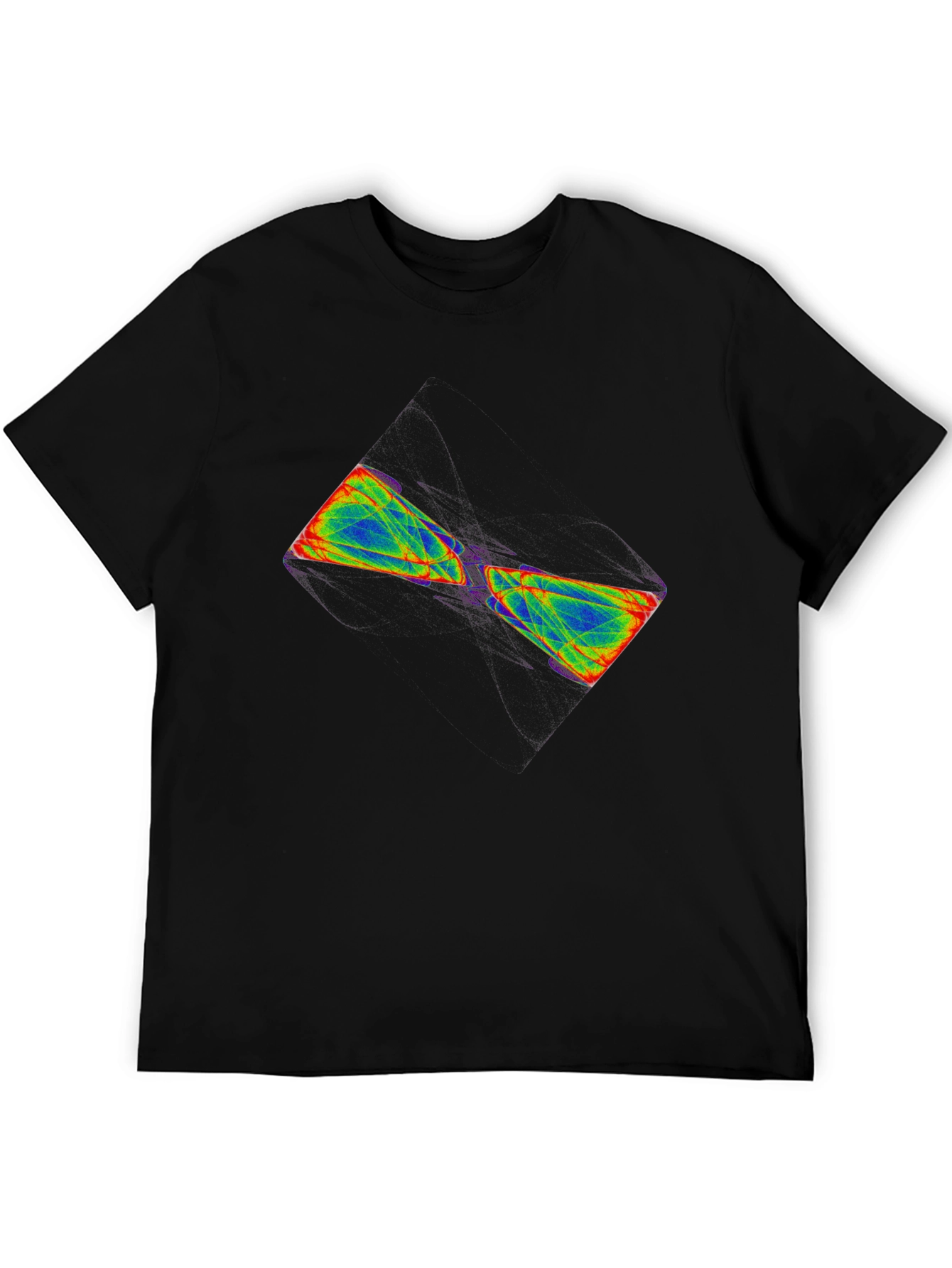 Abstract Hourglass Graphic Tee - Black