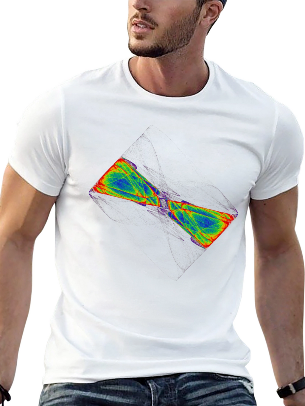 Abstract Hourglass Graphic Tee - Black