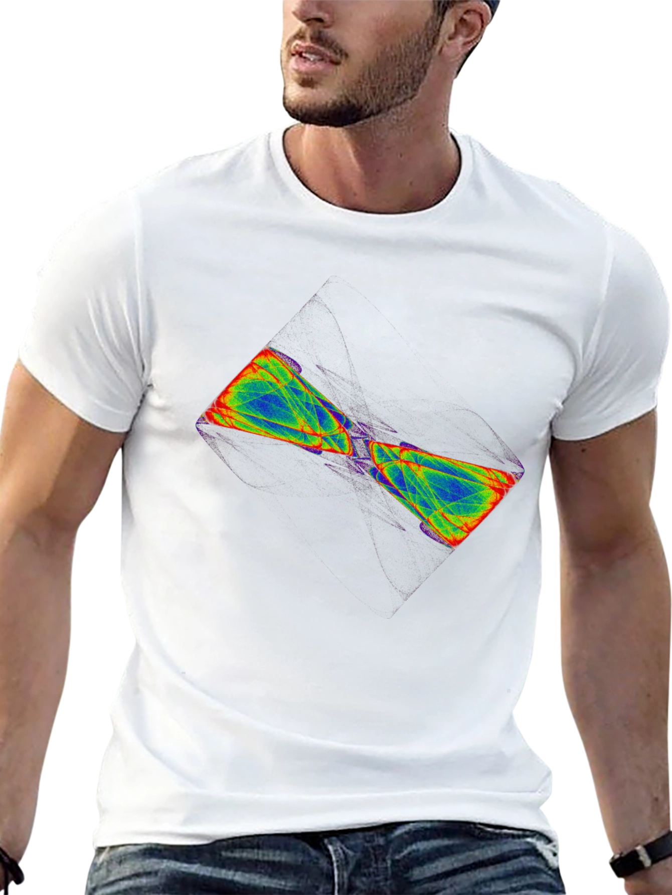 Abstract Hourglass Graphic Tee - Black