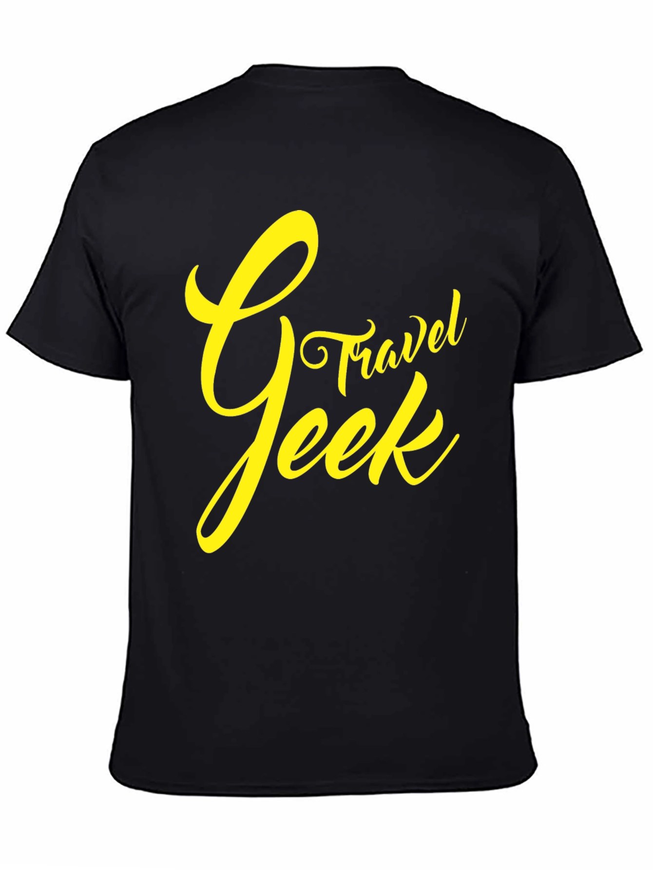 Travel Geek Graphic Tee - Black Cotton T-Shirt