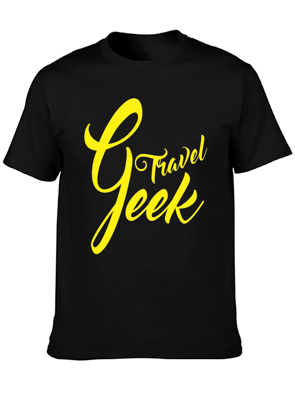 Travel Geek Graphic Tee - Black Cotton T-Shirt