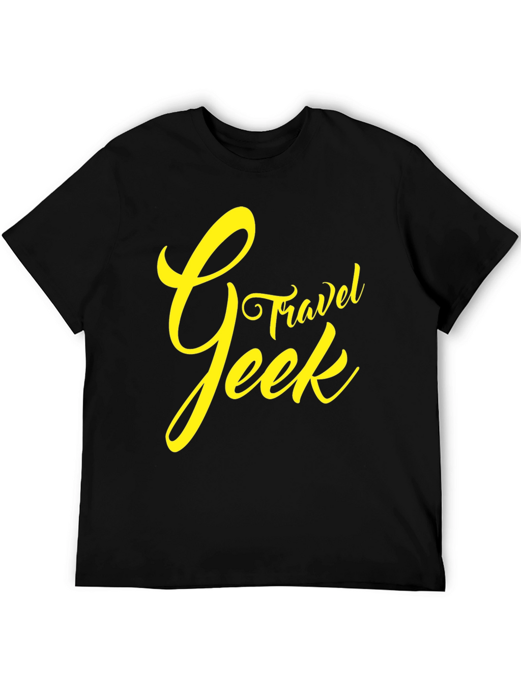 Travel Geek Graphic Tee - Black Cotton T-Shirt