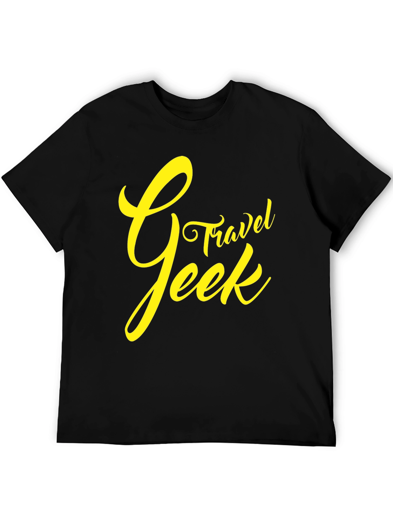 Travel Geek Graphic Tee - Black Cotton T-Shirt