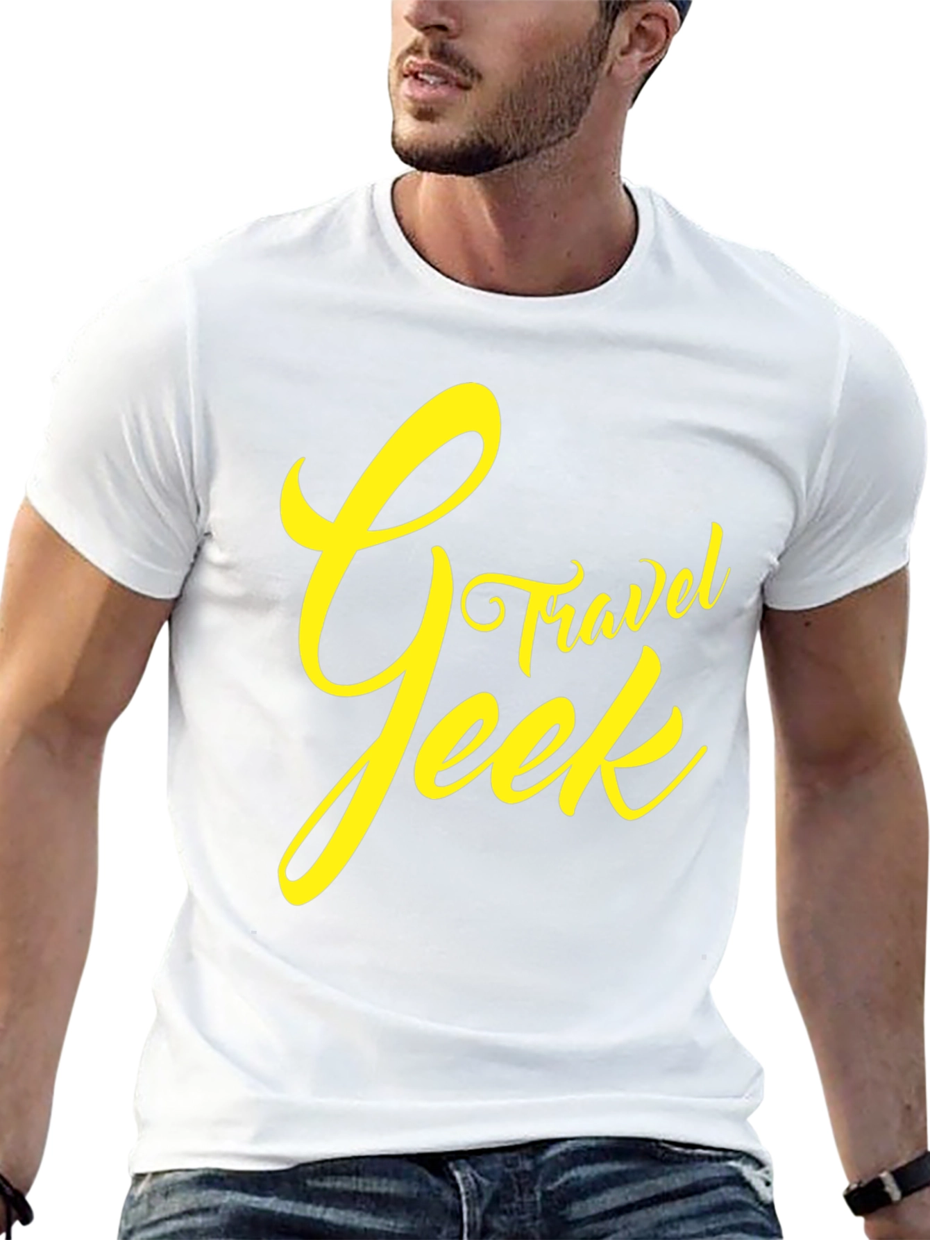 Travel Geek Graphic Tee - Black Cotton T-Shirt
