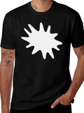Mens Black T-Shirt with White Splatter Graphic