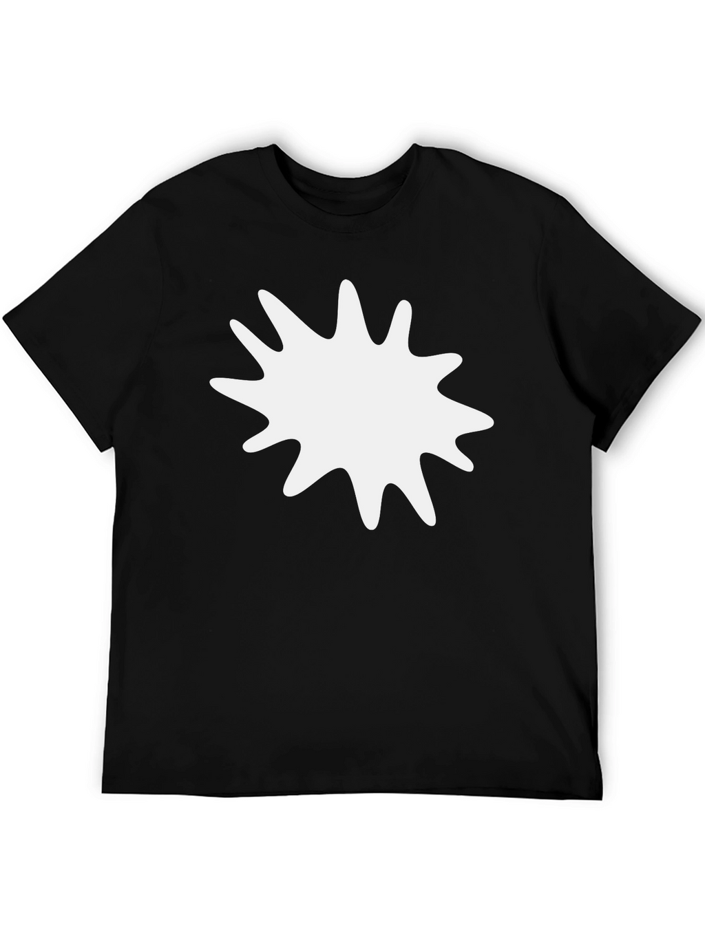 Mens Black T-Shirt with White Splatter Graphic