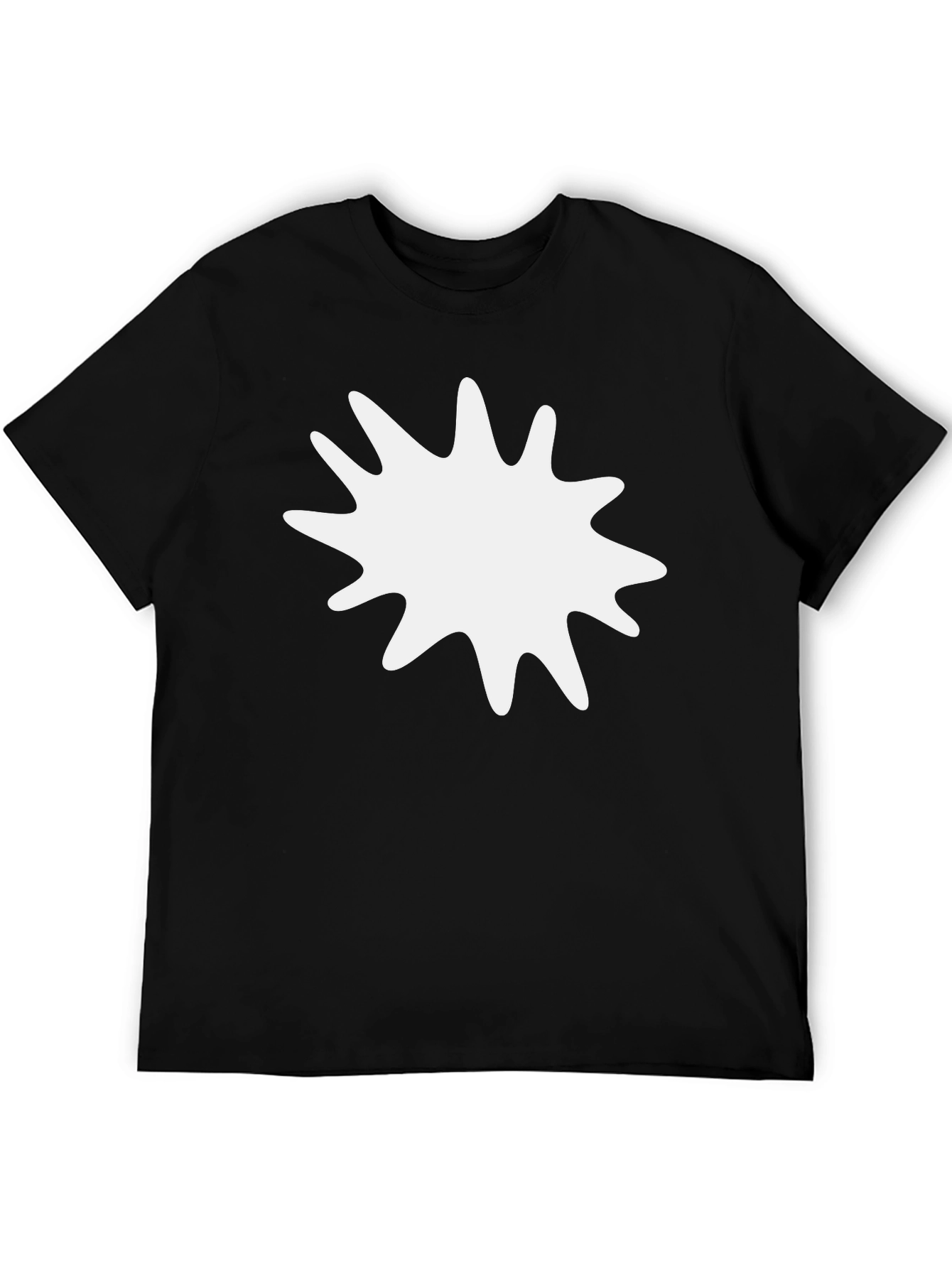 Mens Black T-Shirt with White Splatter Graphic