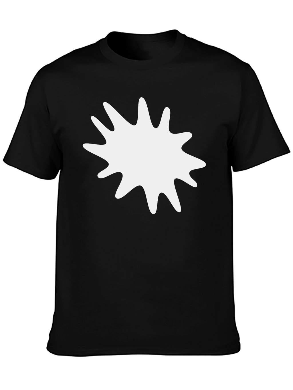 Mens Black T-Shirt with White Splatter Graphic