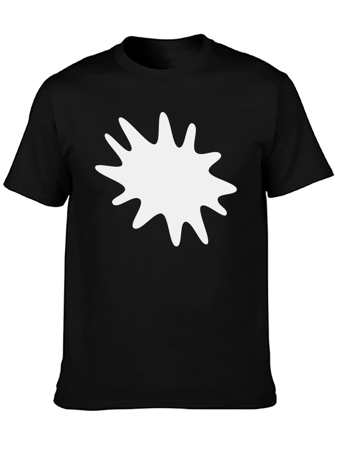 Mens Black T-Shirt with White Splatter Graphic
