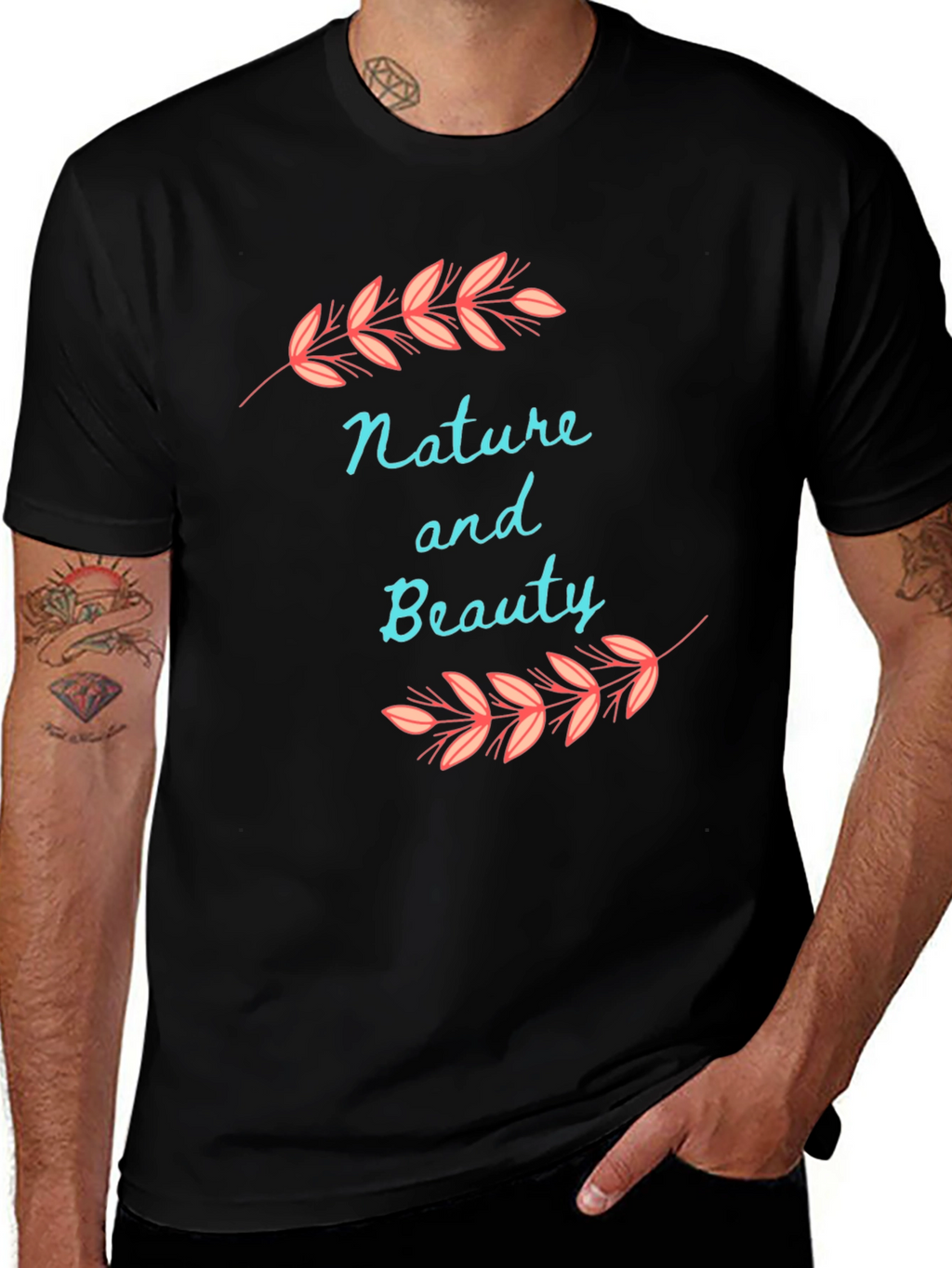Nature and Beauty Black T-Shirt