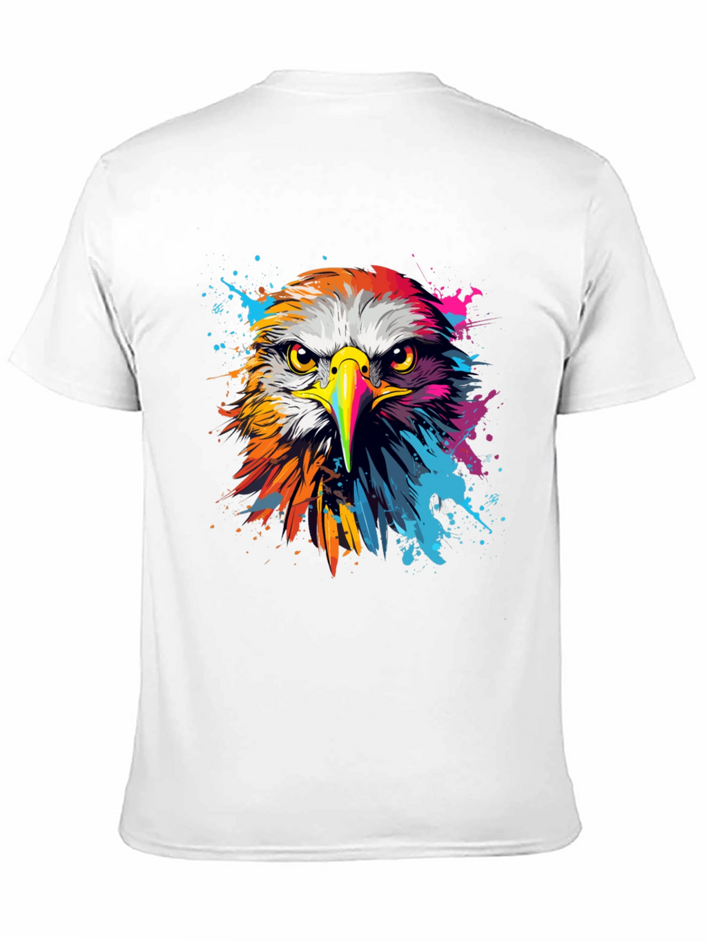 Vibrant Eagle Graphic Tee - Bold Black Cotton T-Shirt