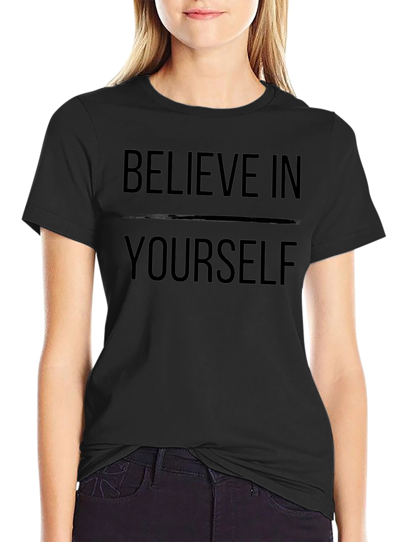 Believe In Yourself Black T-Shirt - Motivational Tee