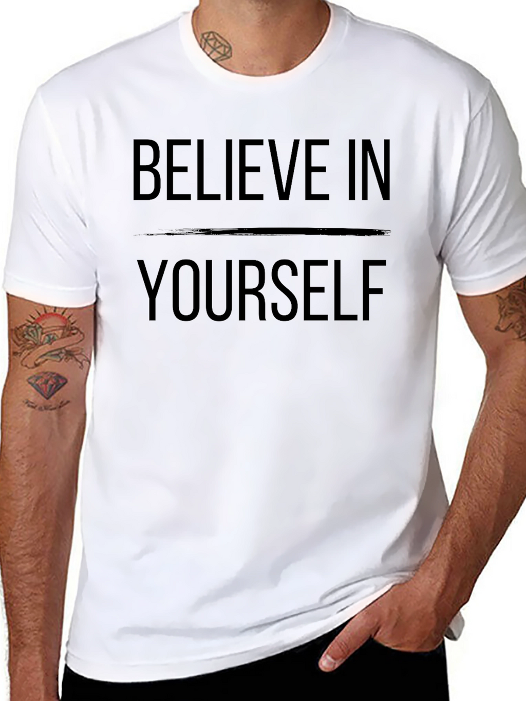 Believe In Yourself Black T-Shirt - Motivational Tee