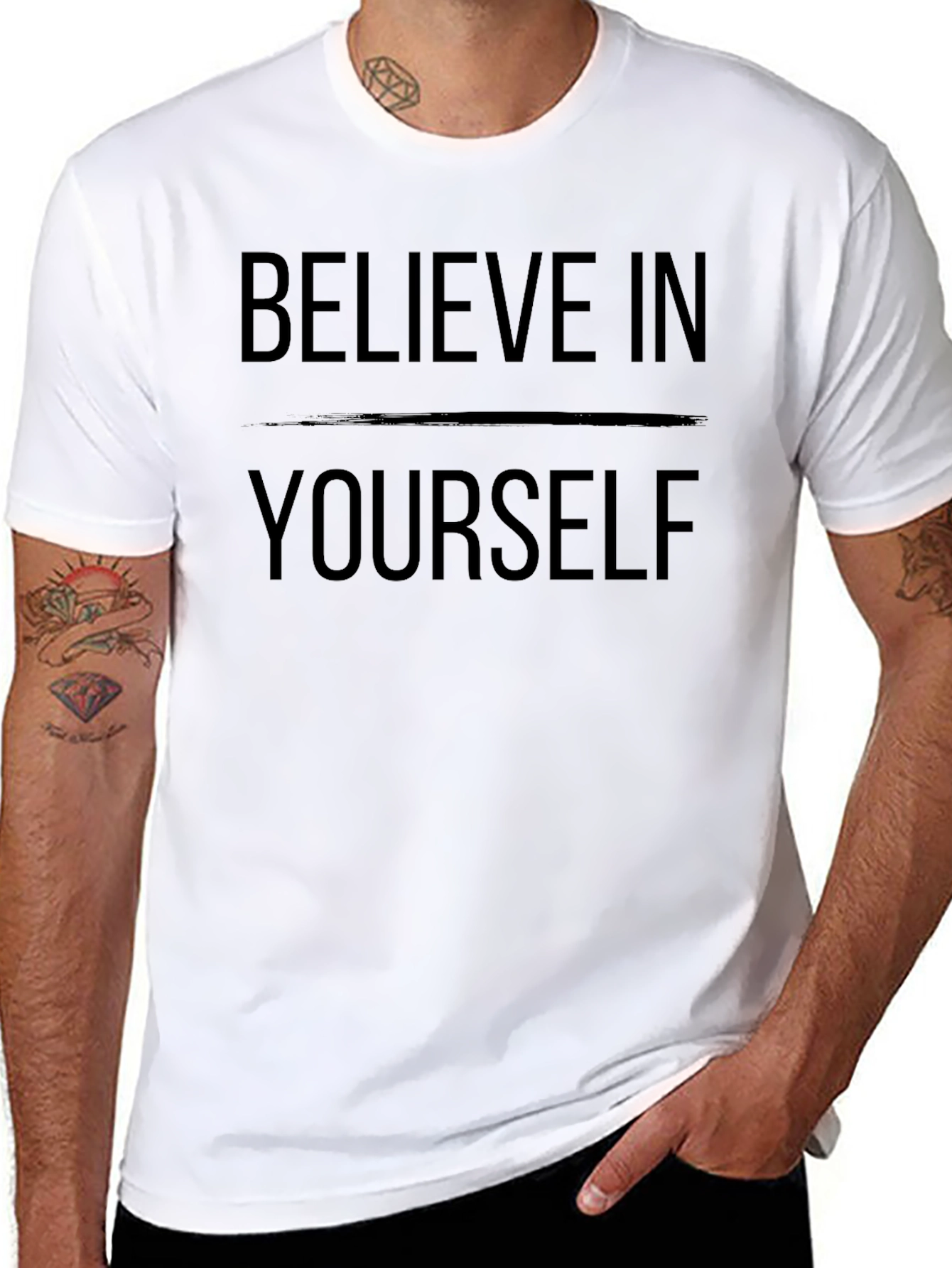 Believe In Yourself Black T-Shirt - Motivational Tee