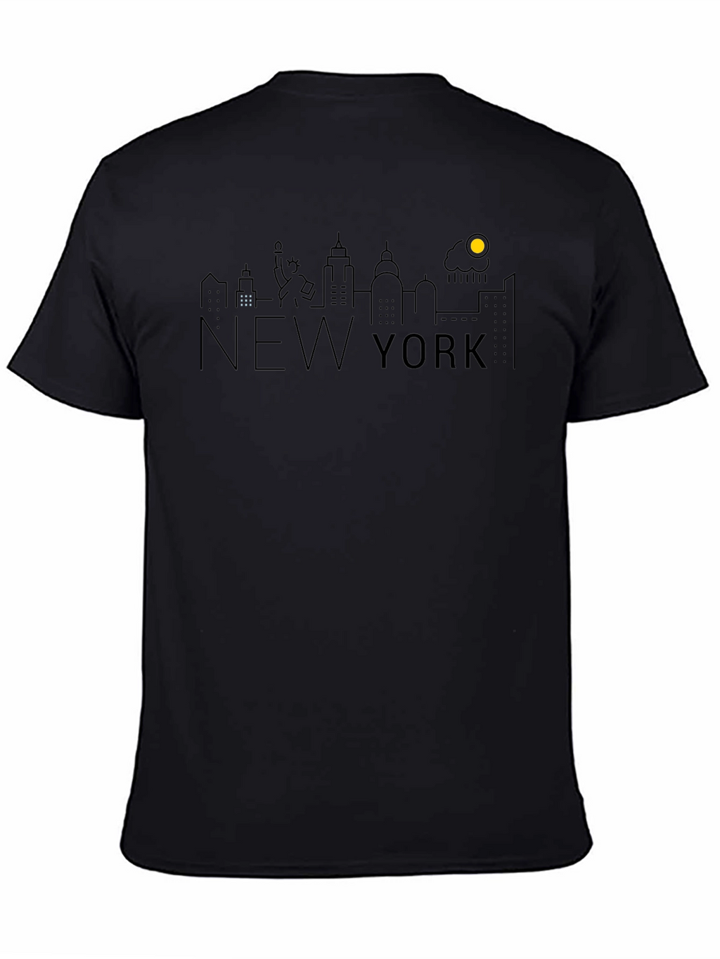 New York City Skyline Graphic Tee - Black