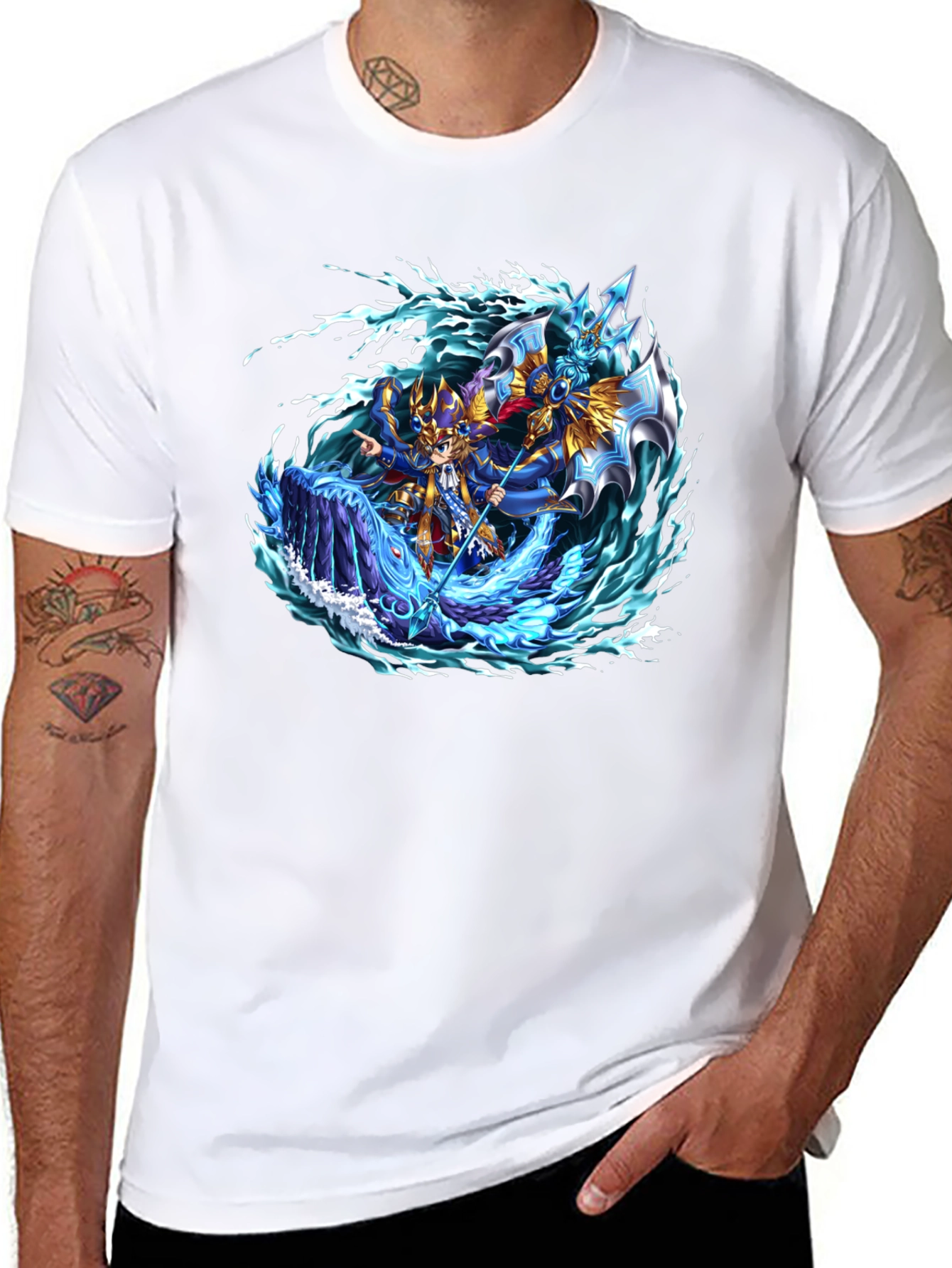 Yu-Gi-Oh! T-Shirt - Dark Magician of Chaos Water Graphic