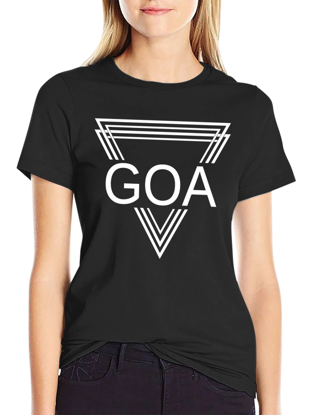 Goa Triangle Graphic Black T-Shirt