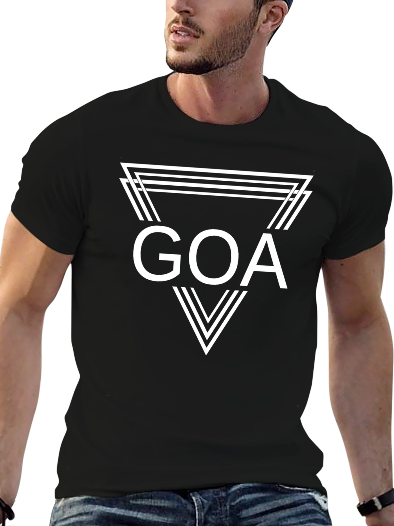 Goa Triangle Graphic Black T-Shirt