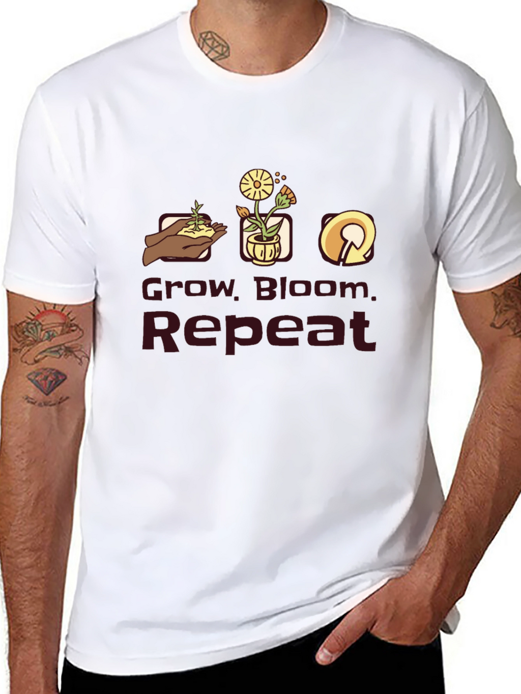Grow Bloom Repeat Graphic T-Shirt