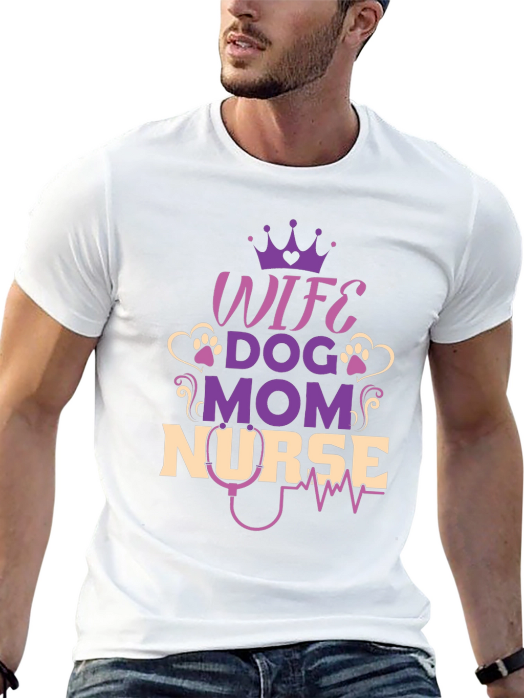 Wife Dog Mom Nurse T-Shirt