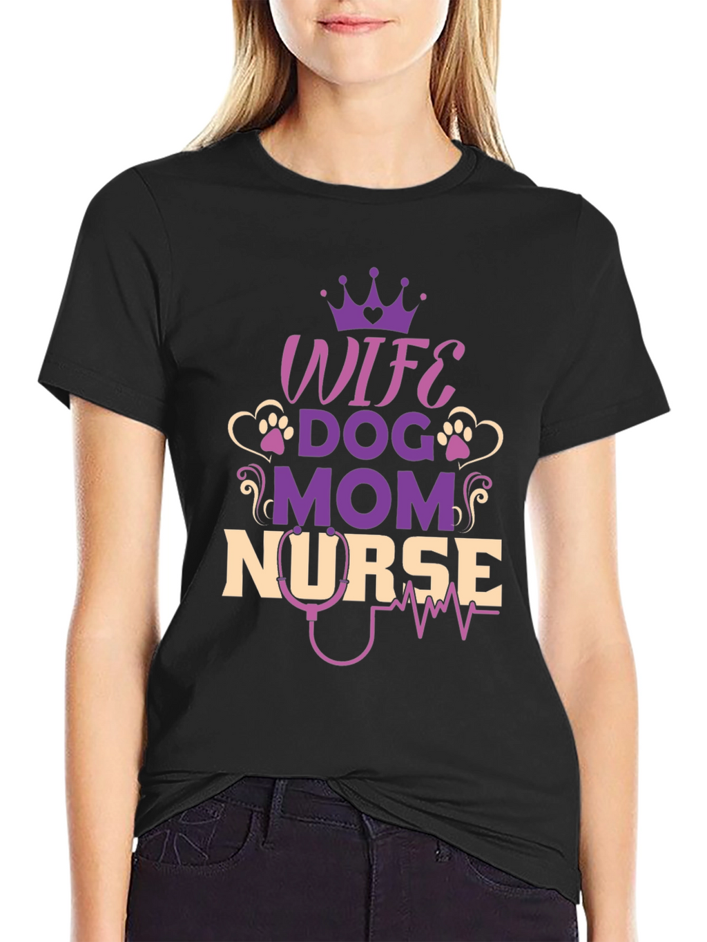 Wife Dog Mom Nurse T-Shirt