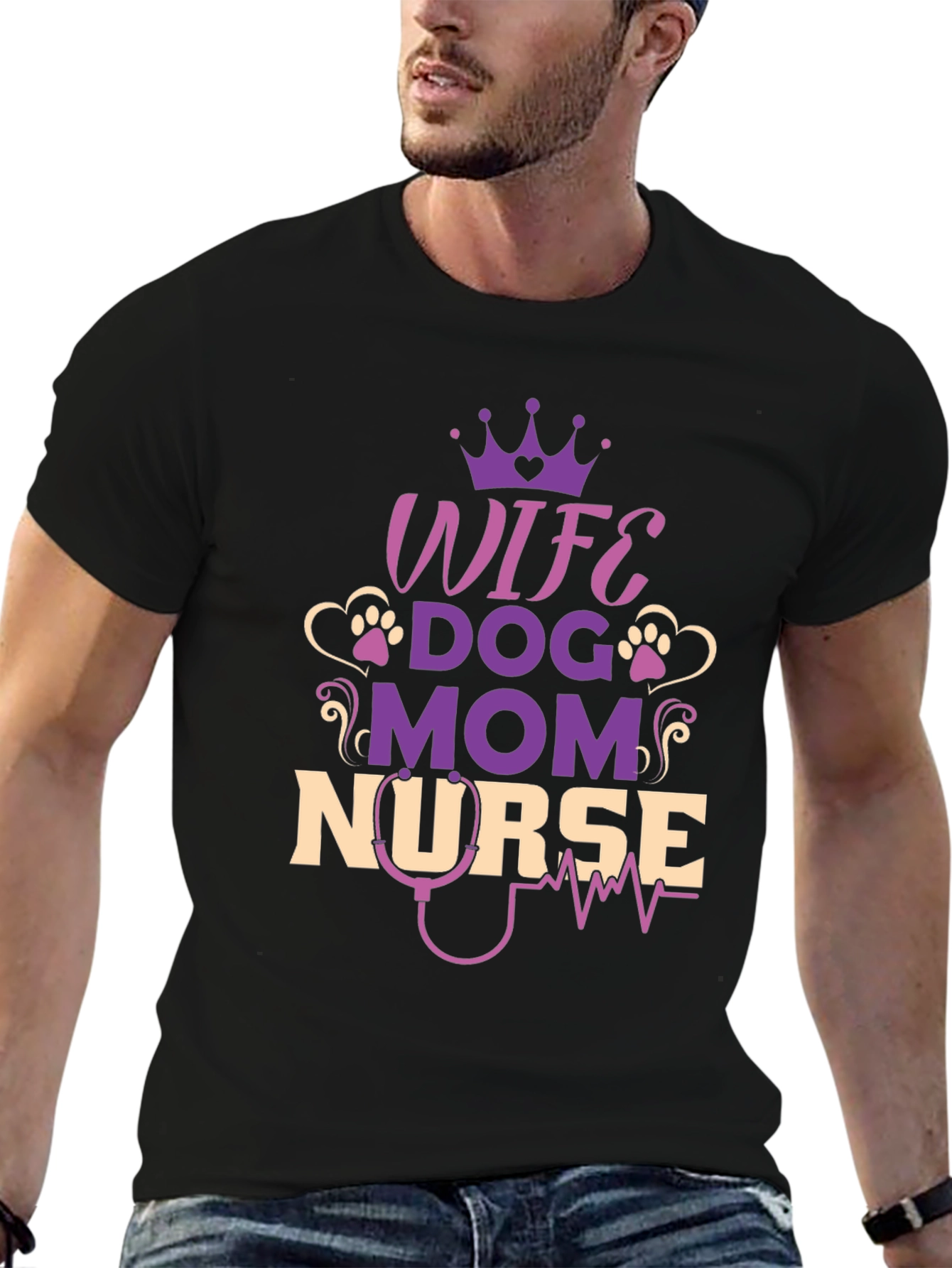 Wife Dog Mom Nurse T-Shirt