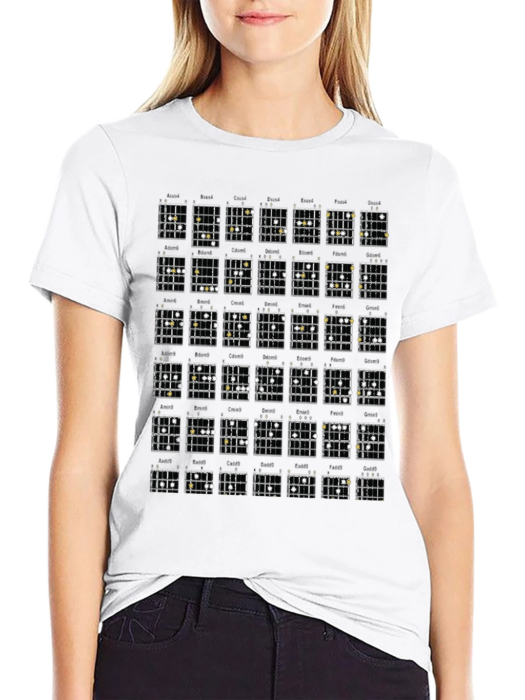Guitar Chords Graphic Print T-Shirt