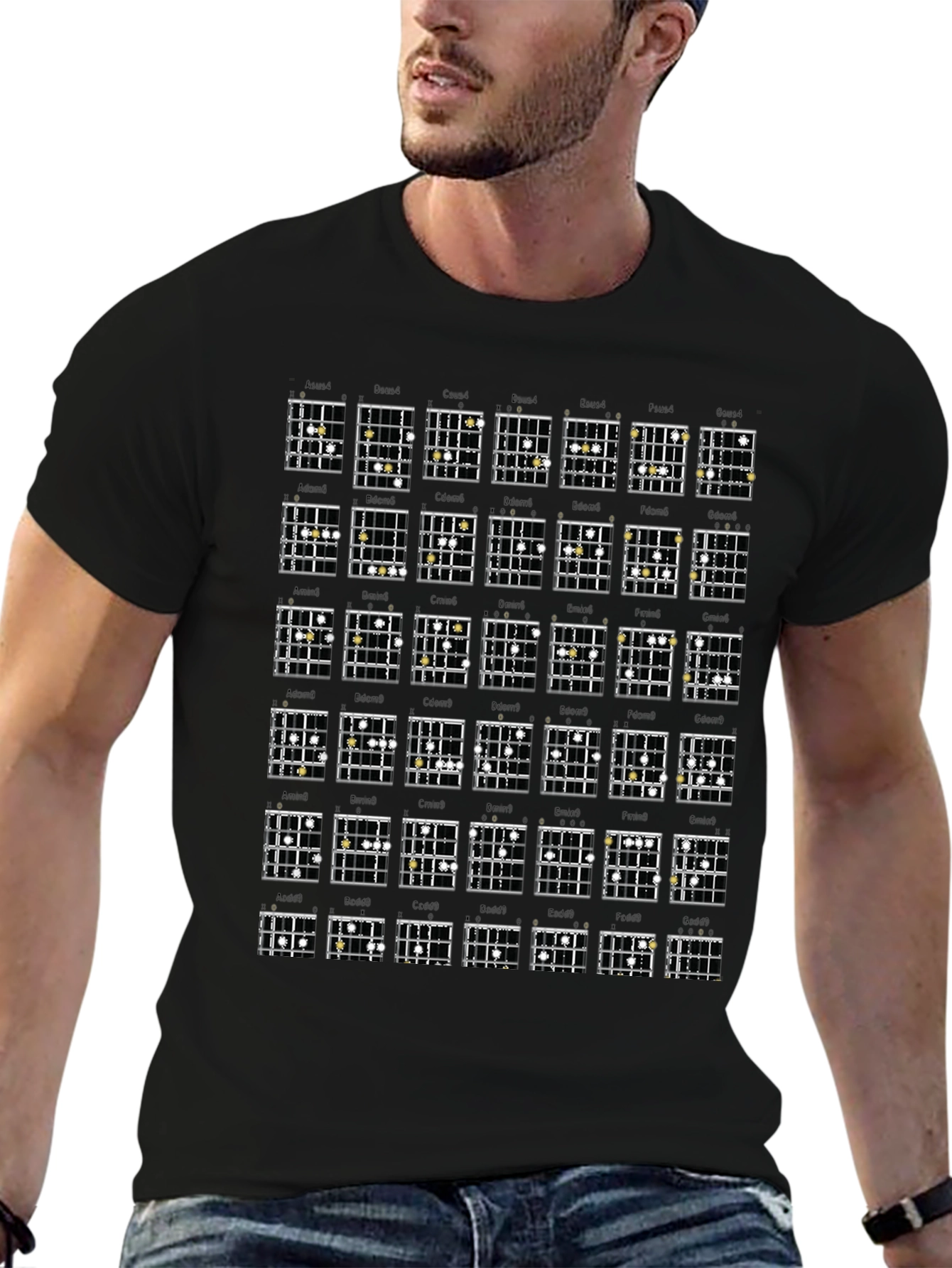 Guitar Chords Graphic Print T-Shirt