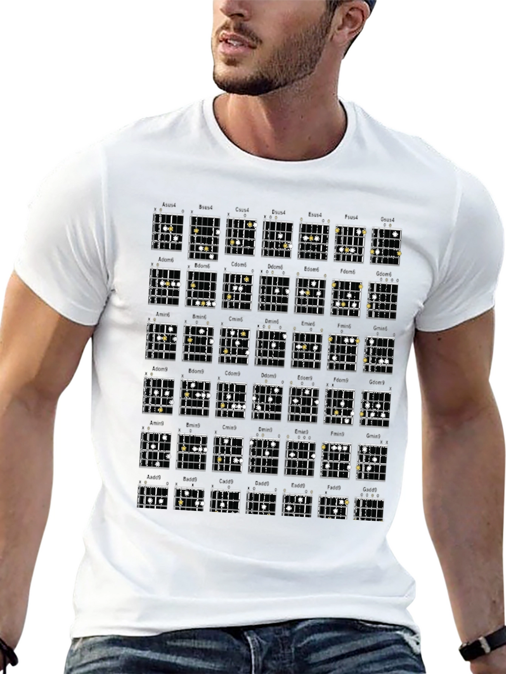 Guitar Chords Graphic Print T-Shirt