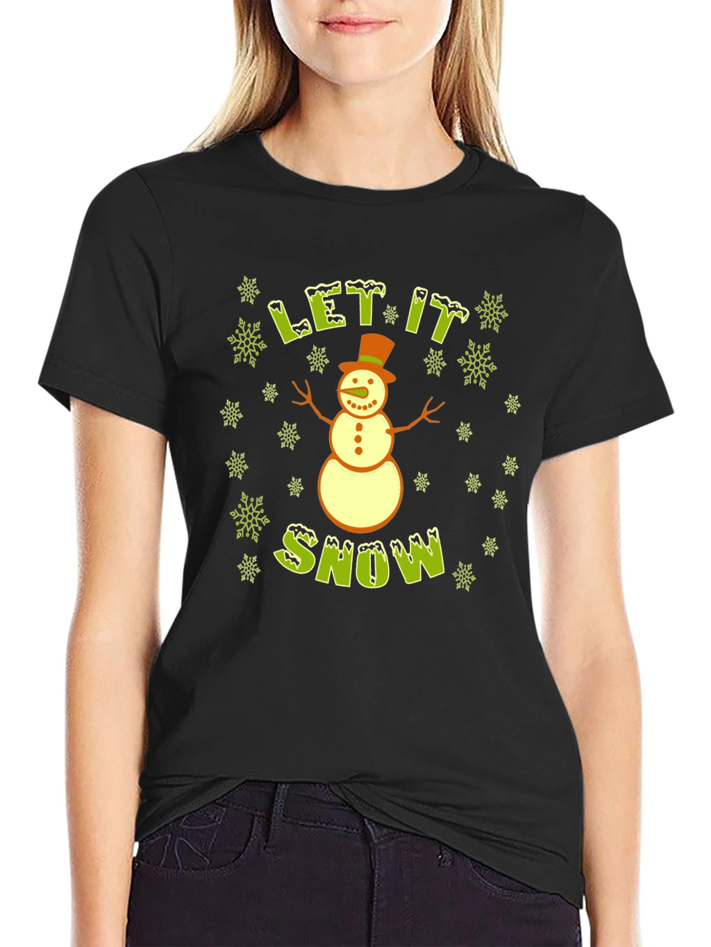 Let It Snow Snowman T-Shirt - Holiday Tee