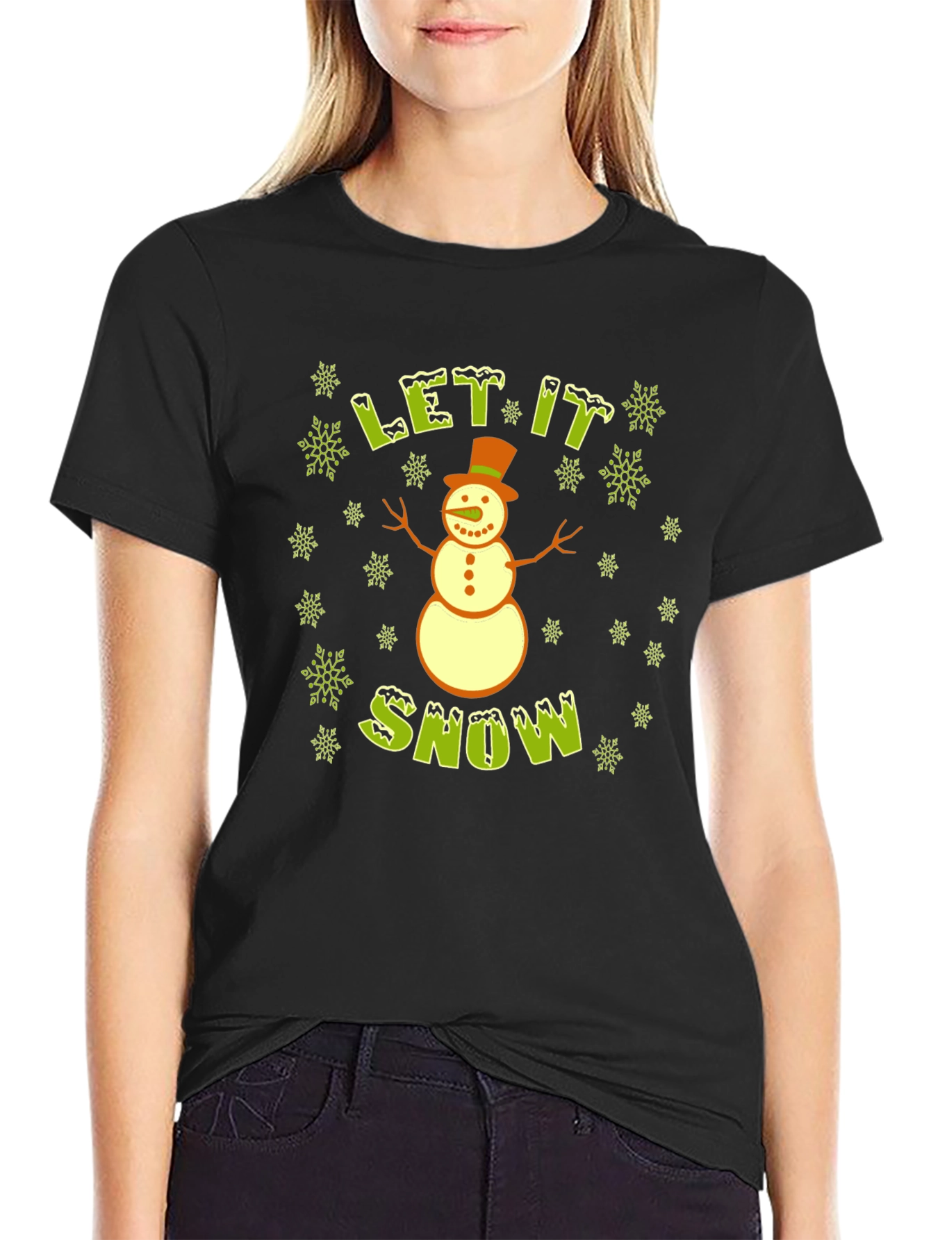 Let It Snow Snowman T-Shirt - Holiday Tee