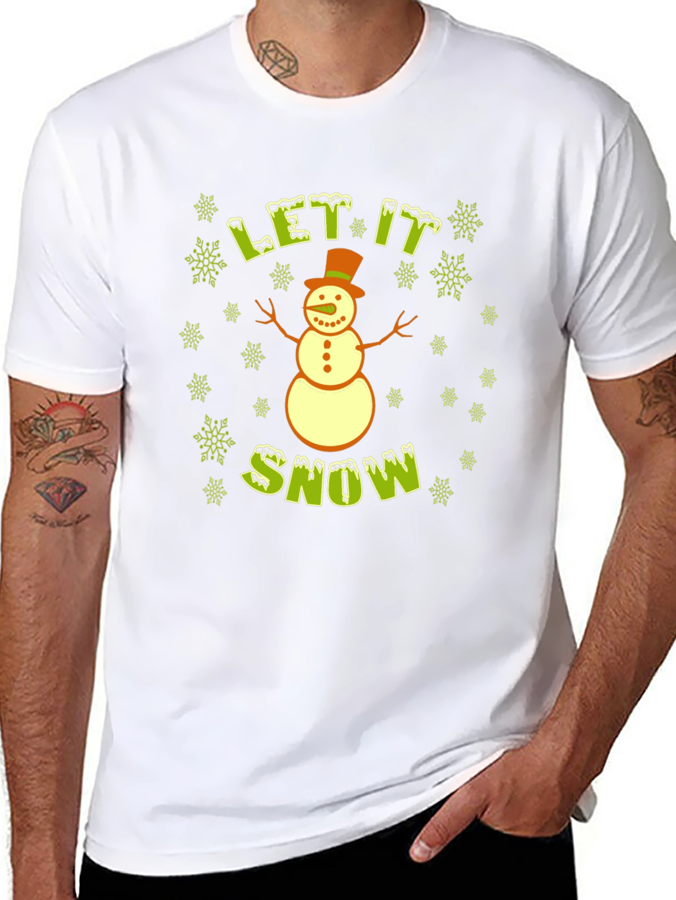 Let It Snow Snowman T-Shirt - Holiday Tee