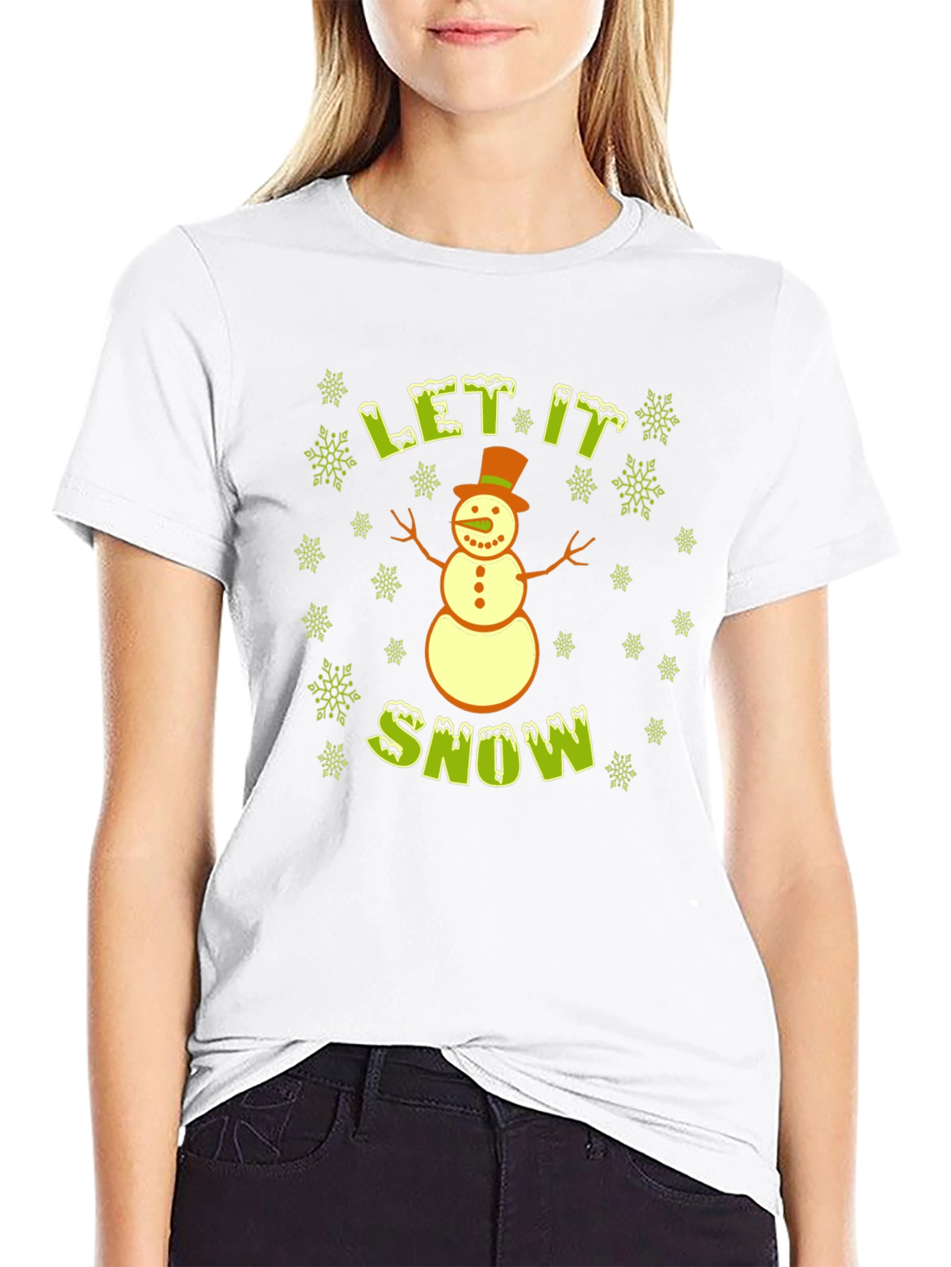 Let It Snow Snowman T-Shirt - Holiday Tee