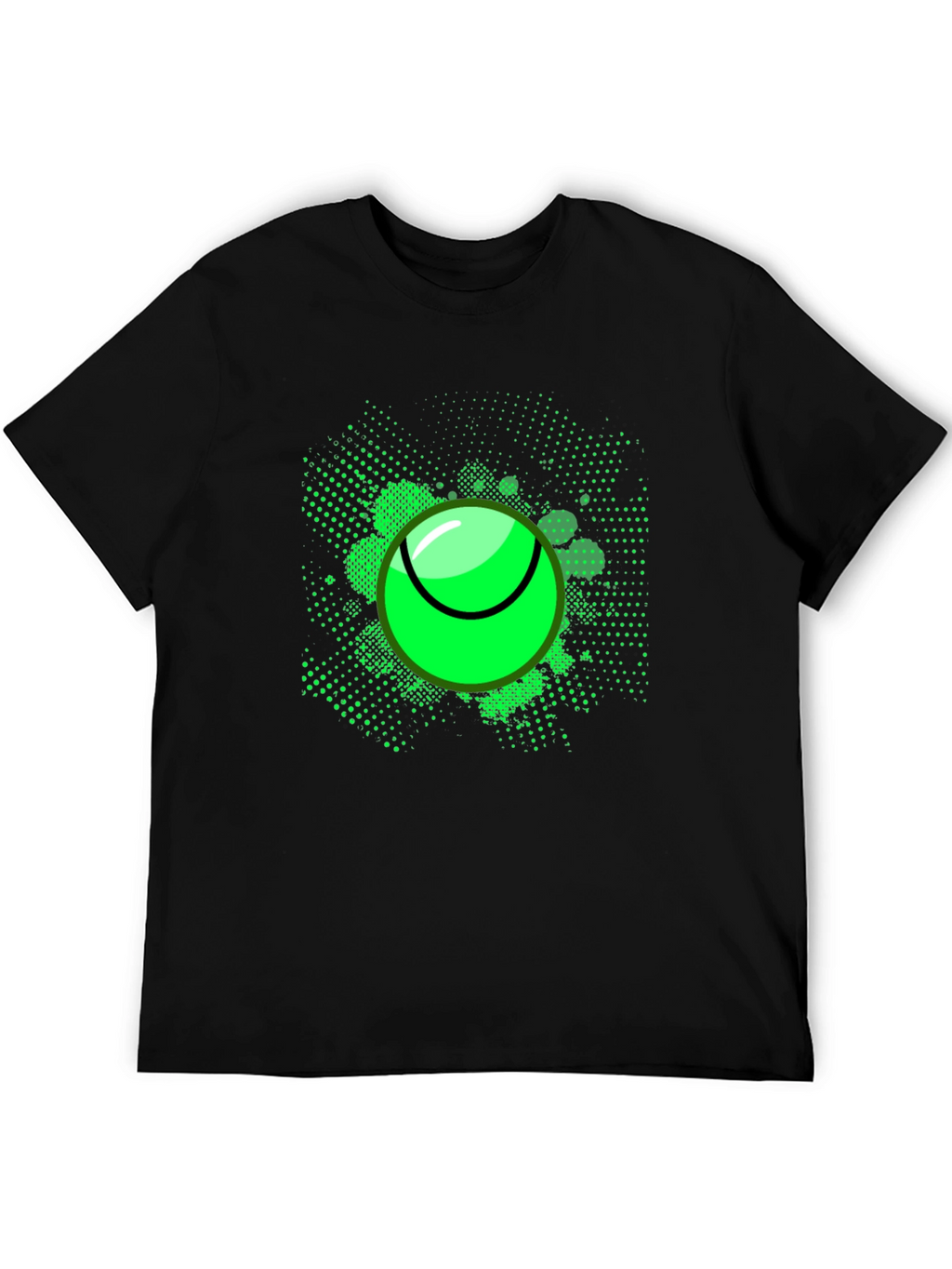 Neon Tennis Ball Graphic Tee - Mens Black T-Shirt