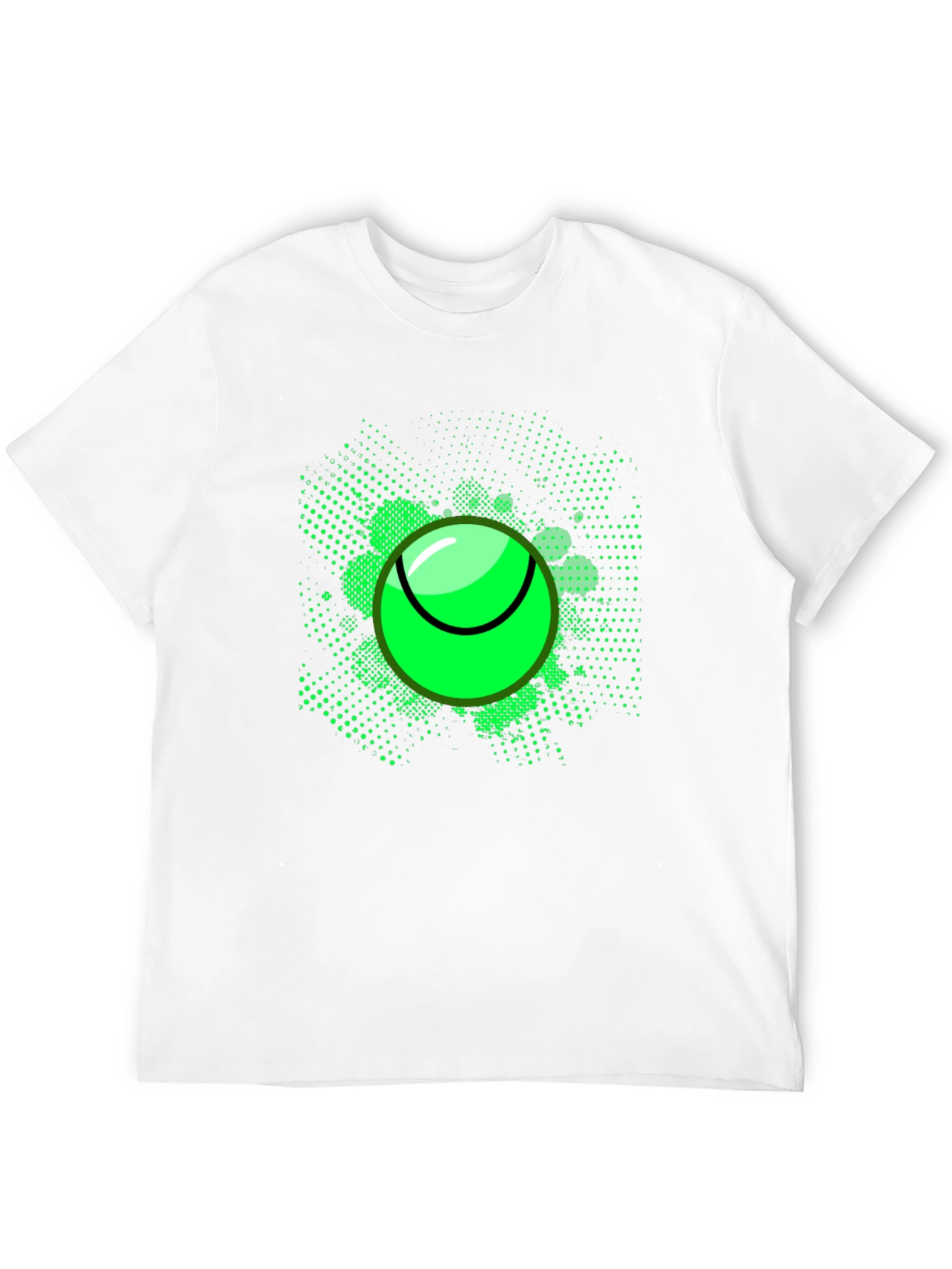 Neon Tennis Ball Graphic Tee - Mens Black T-Shirt
