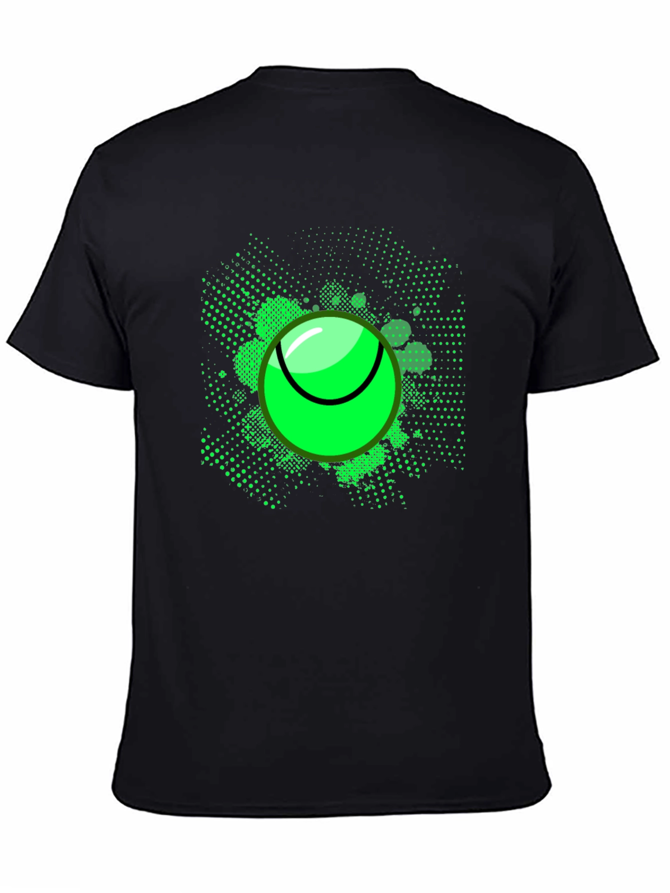 Neon Tennis Ball Graphic Tee - Mens Black T-Shirt