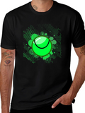 Neon Tennis Ball Graphic Tee - Mens Black T-Shirt