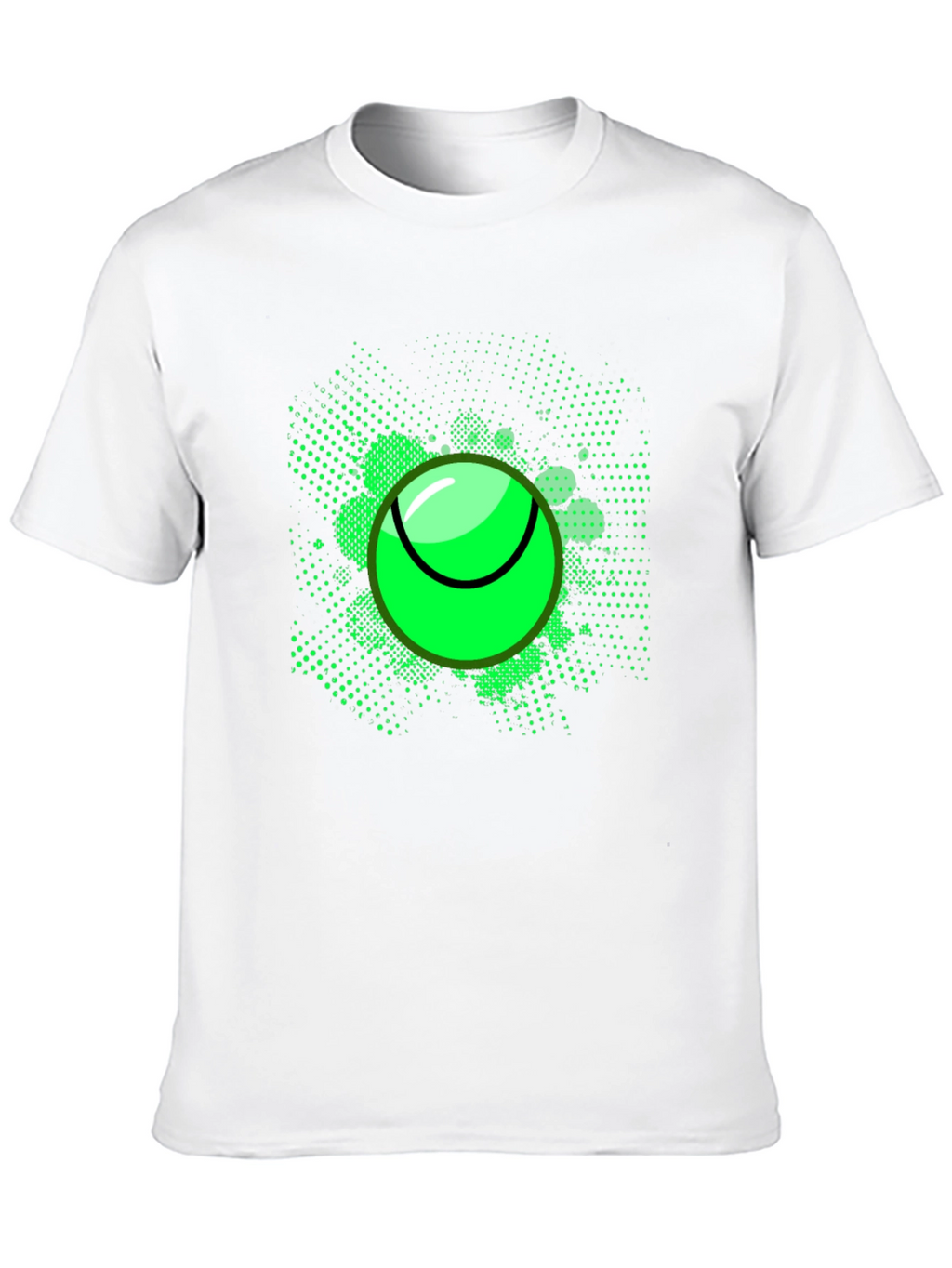 Neon Tennis Ball Graphic Tee - Mens Black T-Shirt