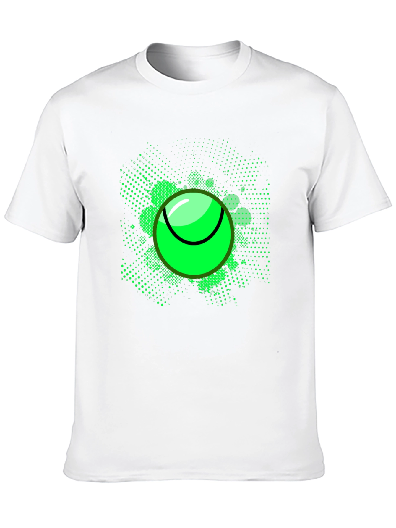 Neon Tennis Ball Graphic Tee - Mens Black T-Shirt
