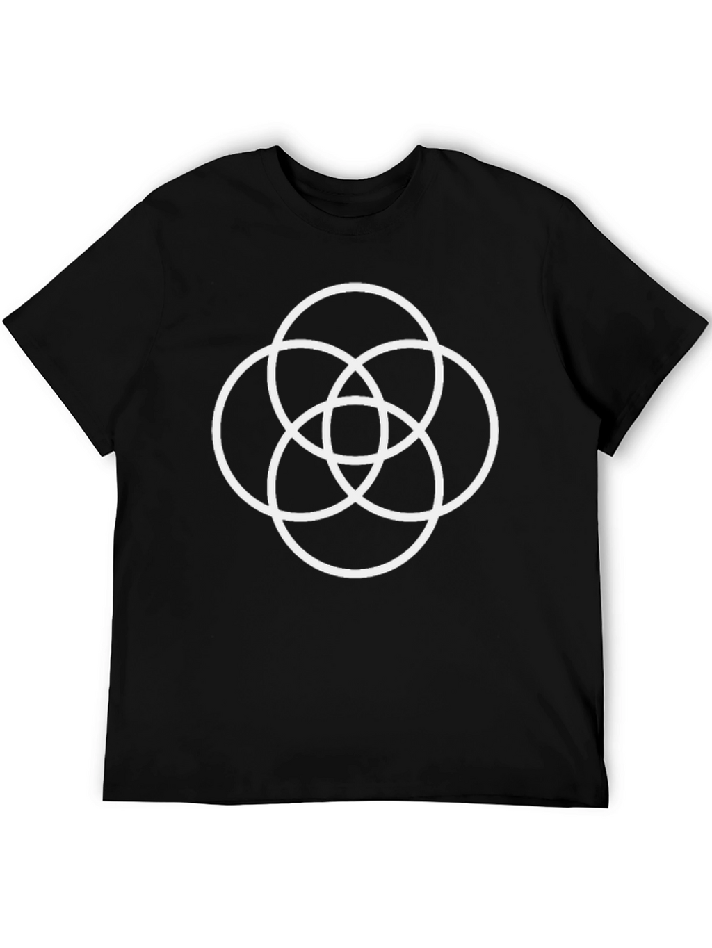 Geometric Circles Graphic T-Shirt - Casual Black Tee