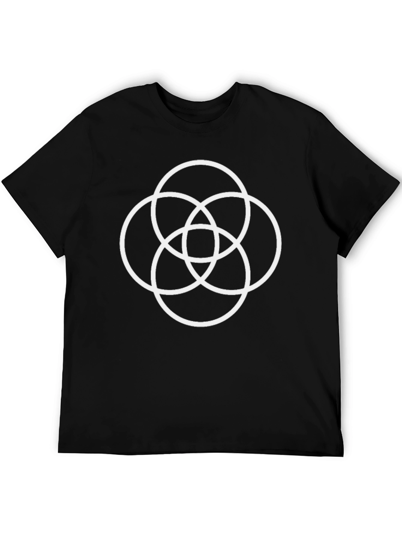 Geometric Circles Graphic T-Shirt - Casual Black Tee